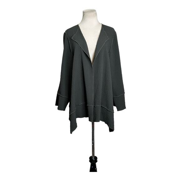 Connie’s Moon Light dark green long sleeves open front cardigan XL - Picture 6 of 10